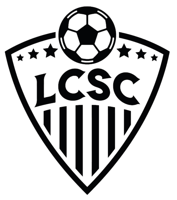 LCSC soccer logo with stars and stripes.
