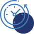 Clock with arrow, time management icon.