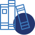 Blue book icons on a dark background.